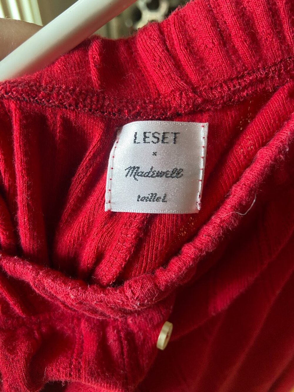 Madewell x LESET red pointelle pant